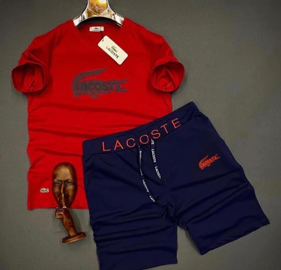 lacoste shorts and top set