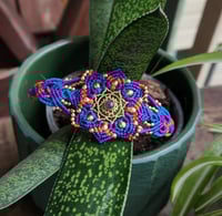 Image 1 of Amethyst Brass Mandala Bracelet 