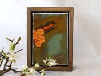 Image 2 of Original Framed Canvas - 4" x 6" - Nuthatch