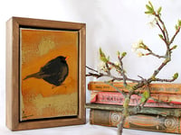 Image 1 of Original Framed Canvas - 4" x 6" - Blackbird