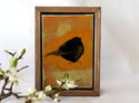 Original Framed Canvas - 4" x 6" - Blackbird