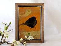 Image 2 of Original Framed Canvas - 4" x 6" - Blackbird