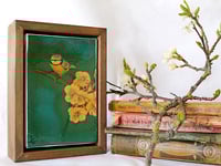 Image 1 of Original Framed Canvas - 4" x 6" - Blue Tit