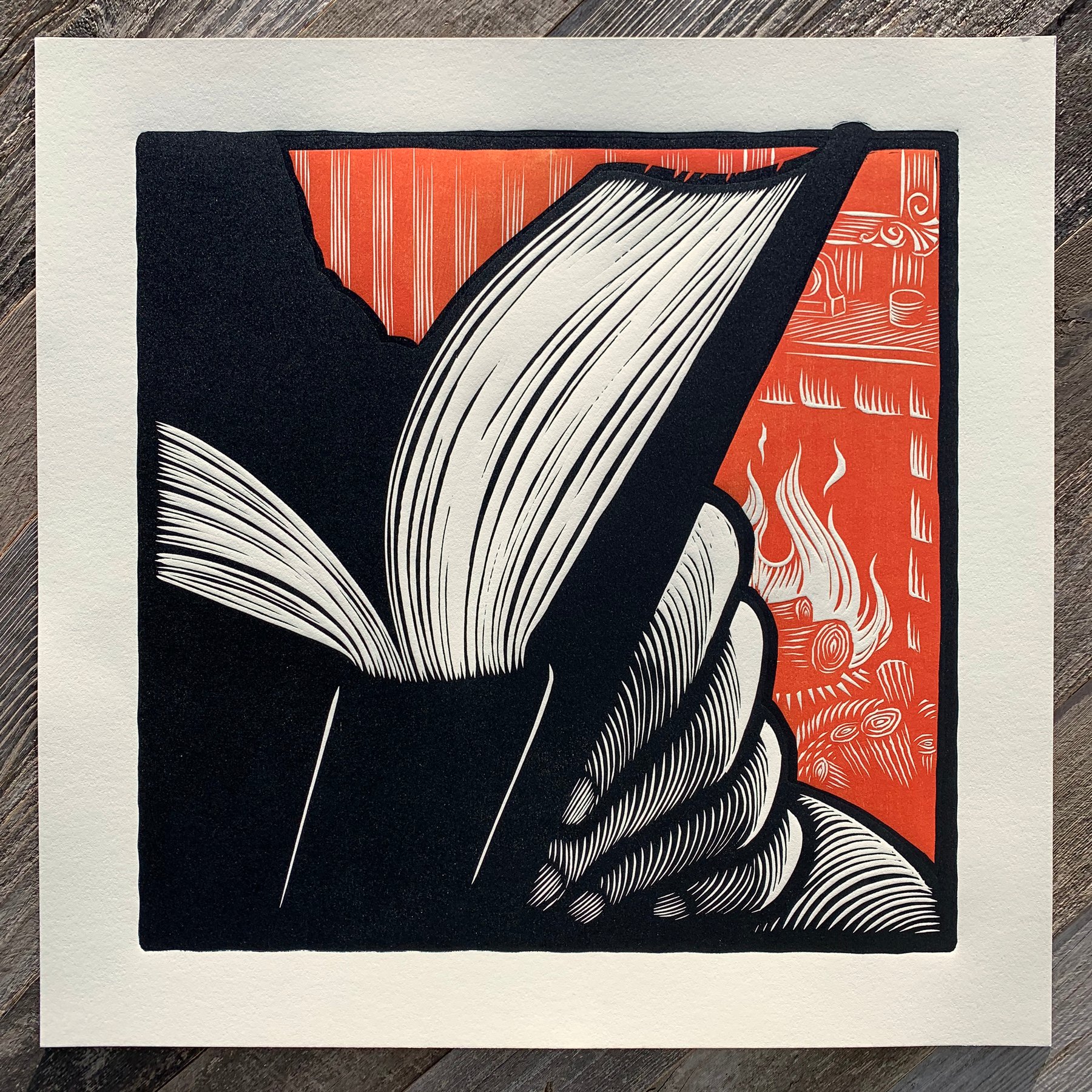 READ - large woodcut | Peter Nevins