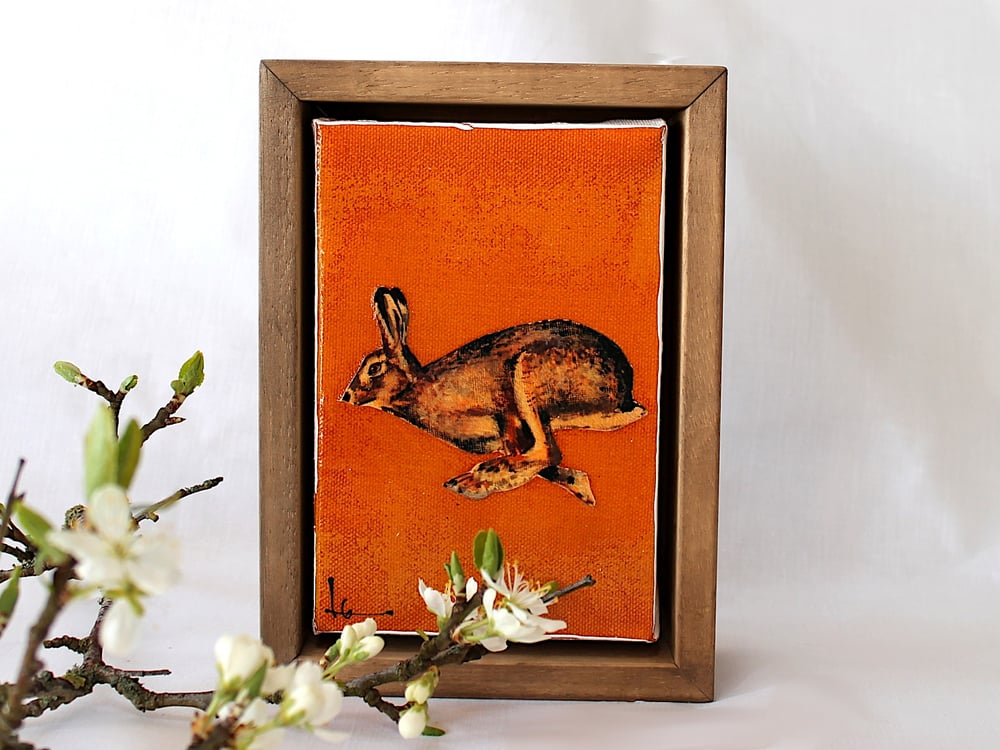 Image of Original Framed Canvas - 4" x 6" - Hare#2