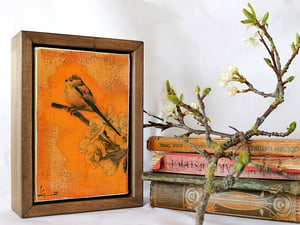 Image of Original Framed Canvas - 4" x 6" - Long Tailed Tit