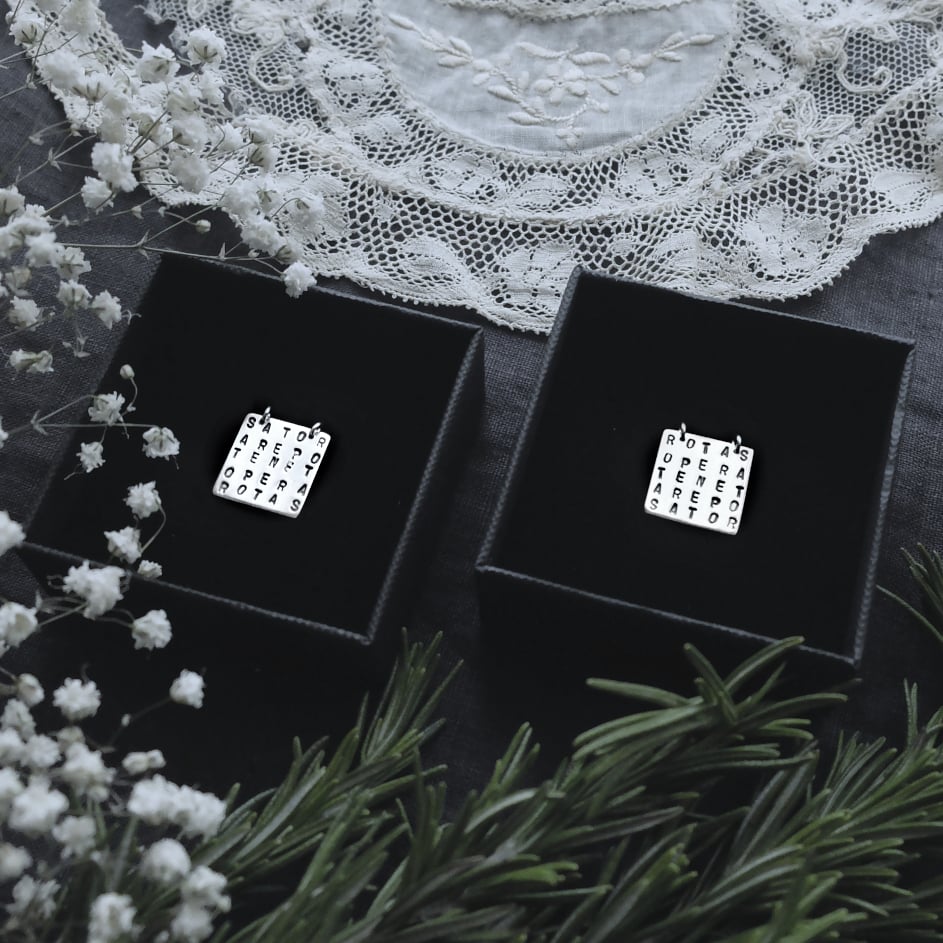 Image of SATOR x ROTAS AMULET ↟ sustainable sterling silver - Magic Square - symbol of protection