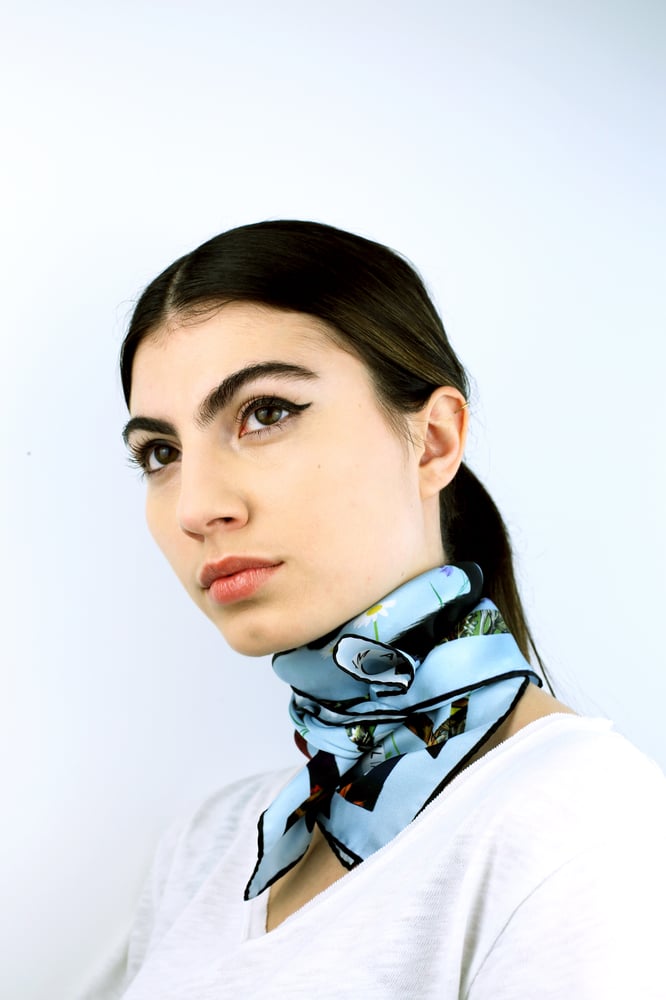 Image of Cat Sauvage Silk Scarf / Dawn