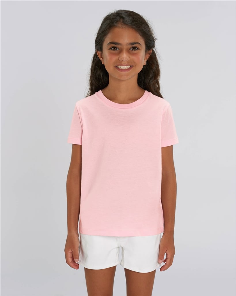 Image of LOKAH SAMASTAH SUKHINO BHAVANTU – multi-colored – cotton pink kids t-shirt