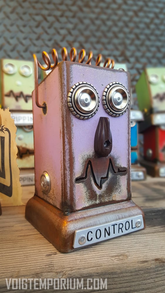 Image of Large Robot Desk organizer: Control Purple Pencil Pusher