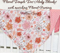 Image 4 of Floral Minky Dot Blanket and Pillow Cover or Purchase Separately 