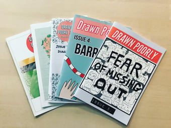 Image of Drawn Poorly Zine issues 1-5 SOLD OUT