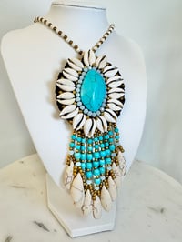 Image 2 of Blue & White Beaded Necklace
