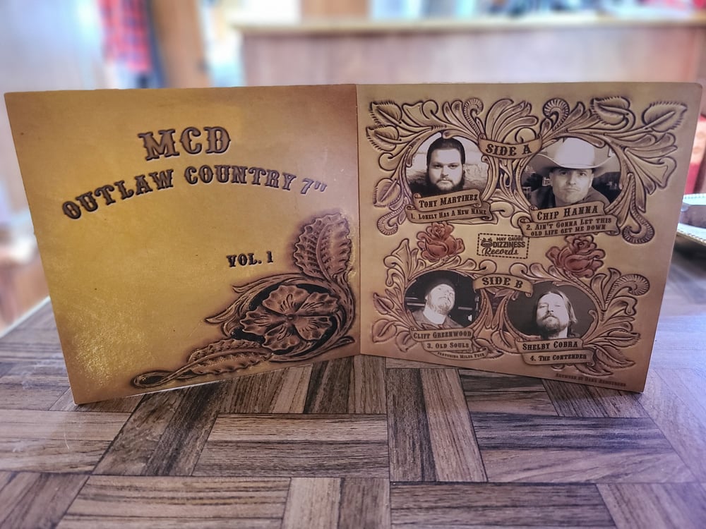 Image of MCD outlaw country 7" beer vinyl
