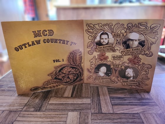 Image of MCD outlaw country 7" beer vinyl