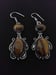 Image of DOUBLE TIGER EYE STONE EARRINGS