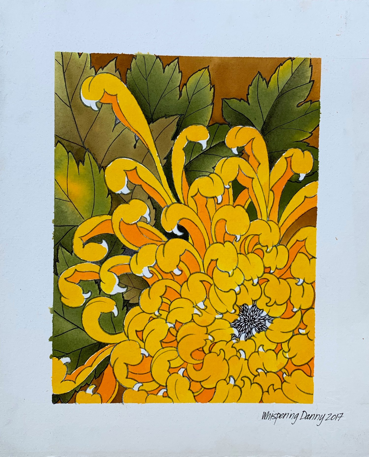 Yellow Chrysanthemum Original Painting
