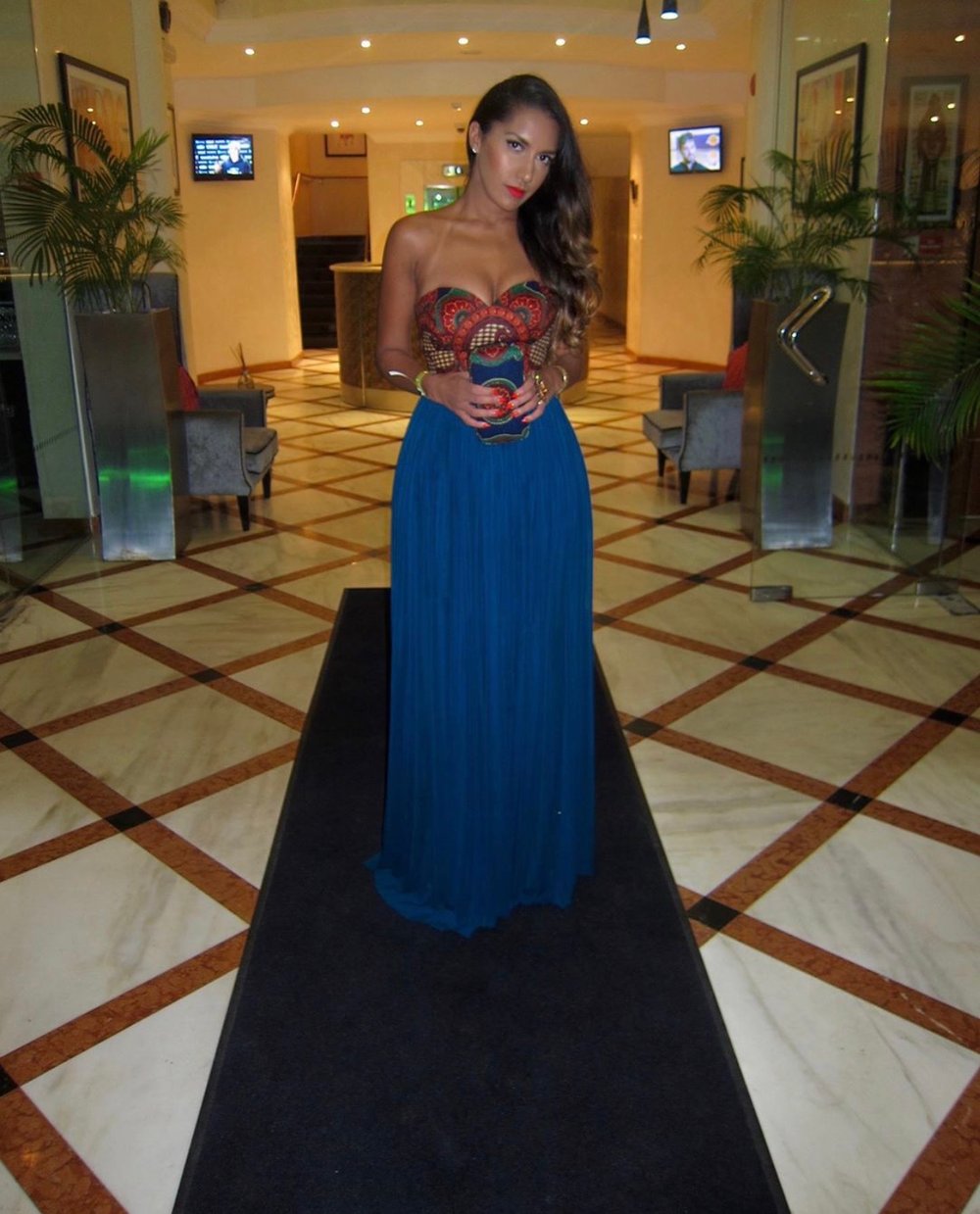 Image of TAIBO BACAR AFRICAN PRINT DRESS WITH BUSTIER (SIZE 36) + MATCHING CLUTCH