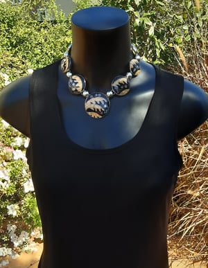 Image of Striking: Cloisonné Enamel, Silver and Gold Necklace