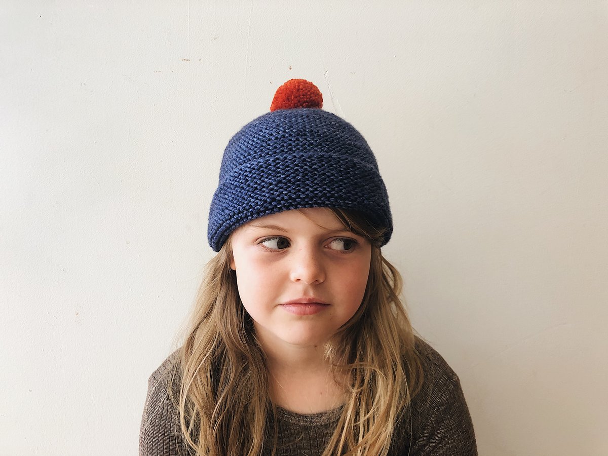 Image of hand knitted beanie 