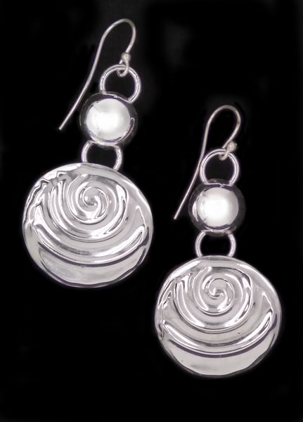 Image of Sterling Silver Embossed Earrings 2 