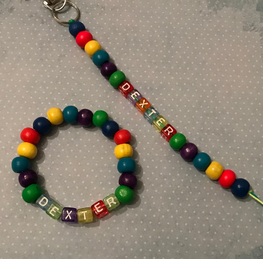 Image of Rainbow Keyring and bracelet set 