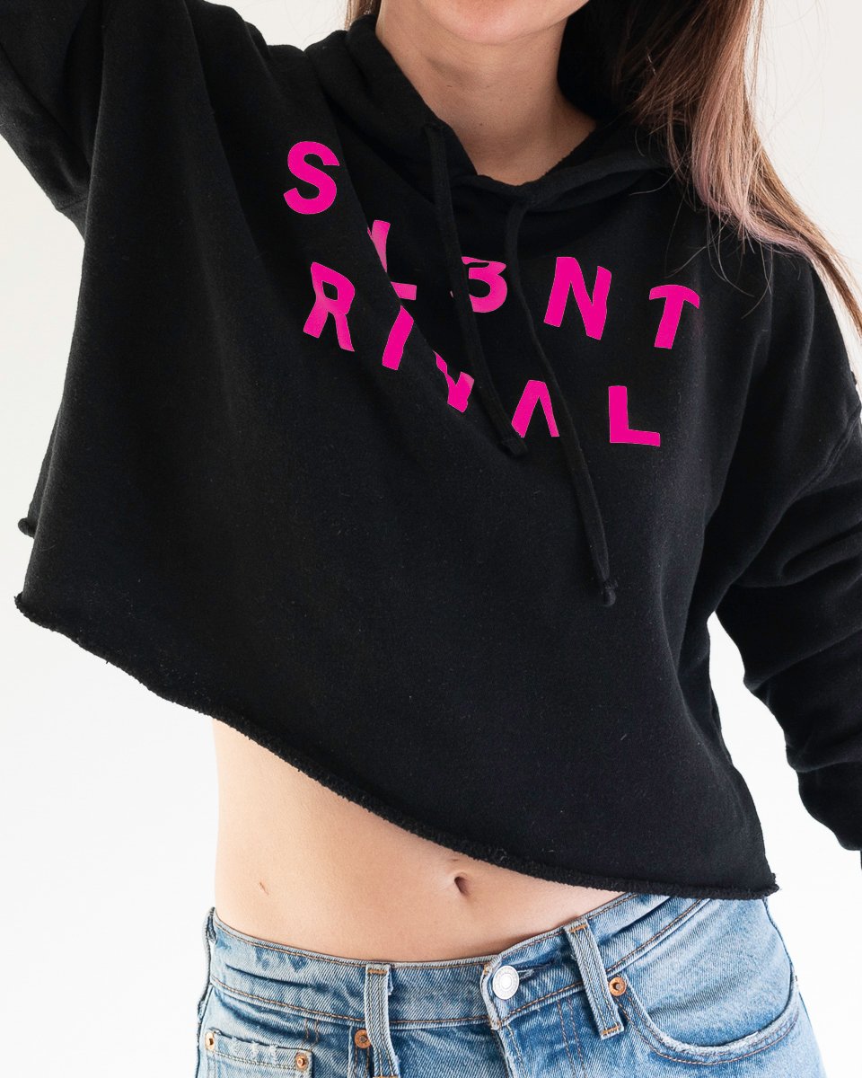 Image of Trace Hoodie Pink Cropped