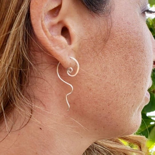 Image of Sunset Spiral Earrings