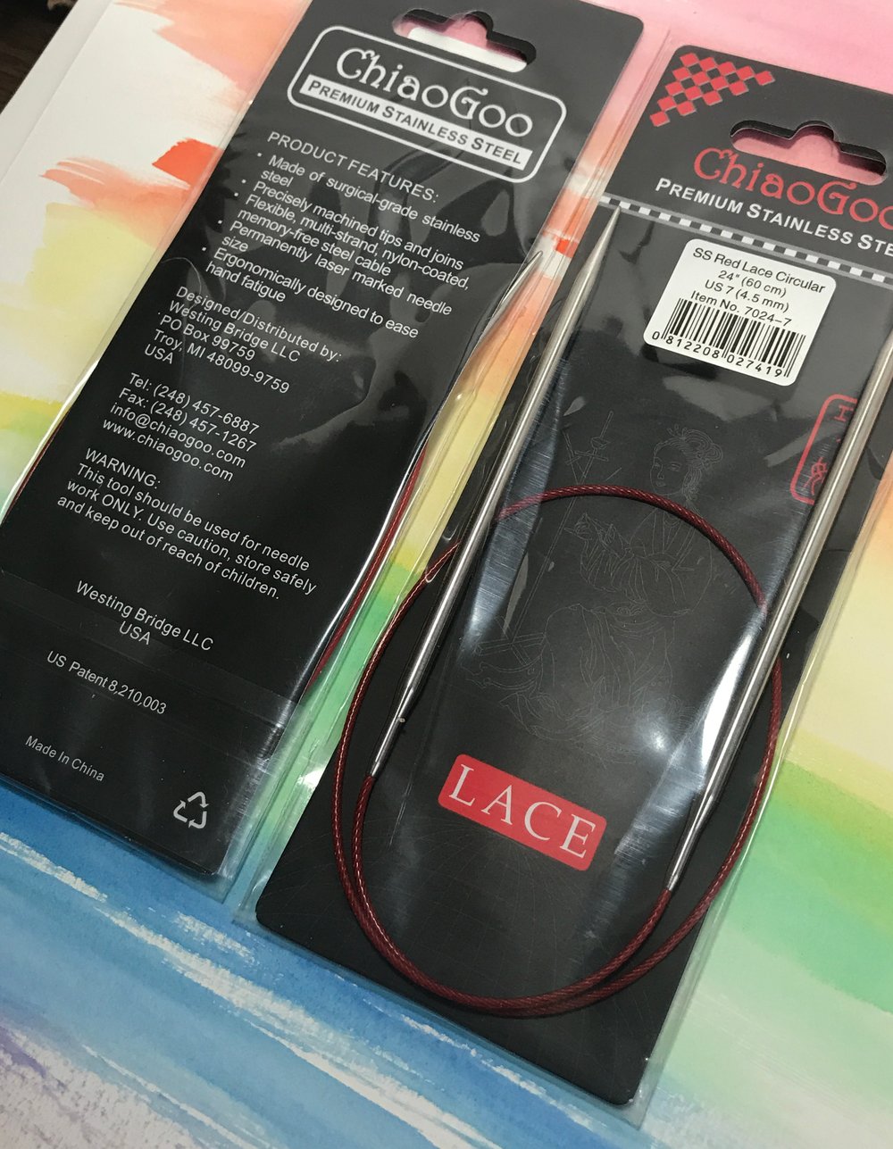 24in - ChiaoGoo SS RED (lace) Circular Needles