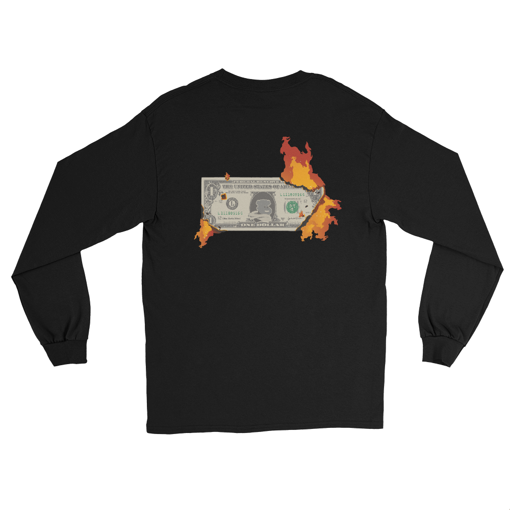 Image of Black "Burning Compassion" L/S T-Shirt