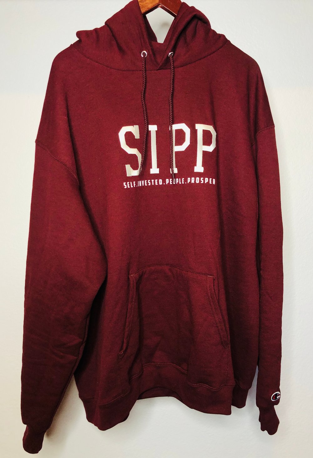 Self Invested Hoodie “Ron Burgundy”