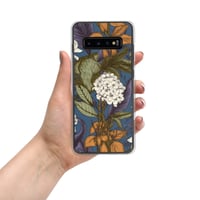 Image 6 of Art Nouveau Inspired Blue, Orange and White Boho Hippie Floral Sketch Clear Case for Samsung®