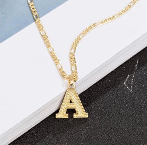 Initial engraved alphabet necklace 