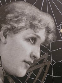 Image 11 of Huge Statement Victorain Faceless Spider Girl, Graveyard And Poem With Real Web 