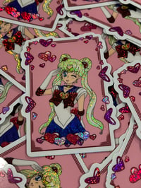 Image 1 of Moonie Heart Sticker / Partially Pixie-Dust Glitter 