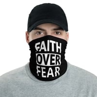Image 1 of Faith Over Fear Face Mask Neck Gaiter Black