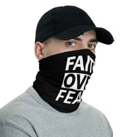 Image 3 of Faith Over Fear Face Mask Neck Gaiter Black