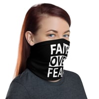 Image 4 of Faith Over Fear Face Mask Neck Gaiter Black