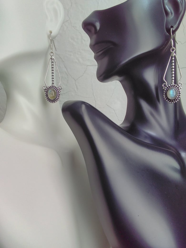 Image of LABRADORITE SMALL DROP EARRINGS