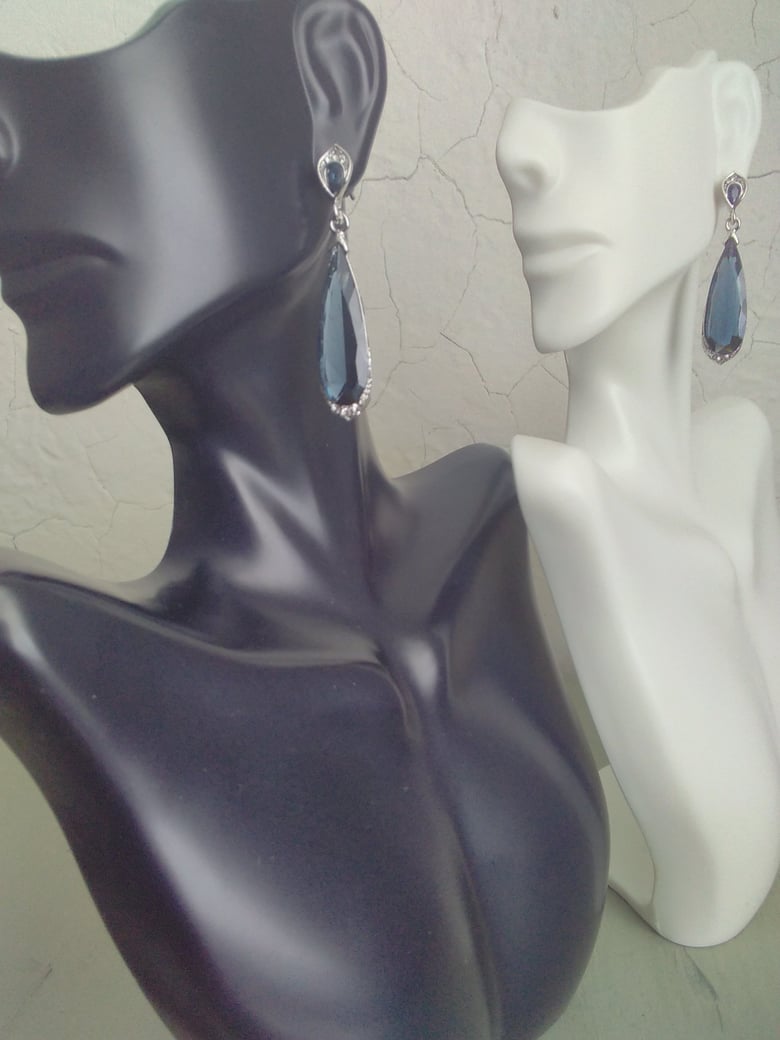 Image of STUNNING LARGE BLUE TANZANITE EARRINGS