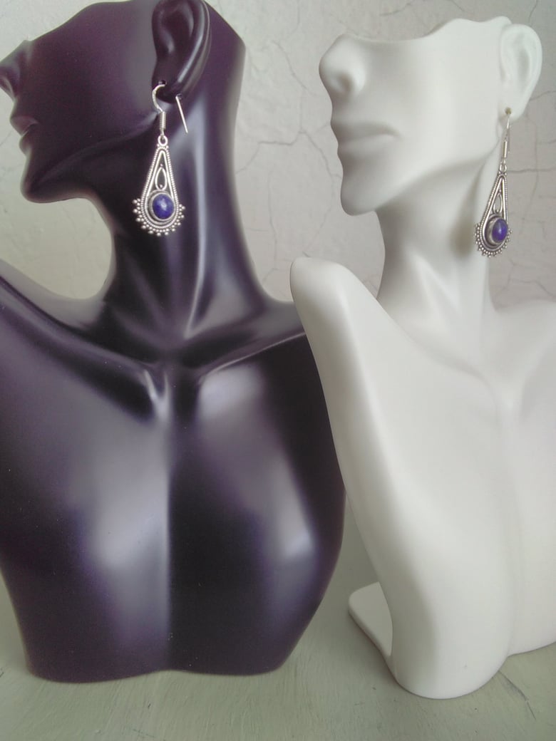 Image of LAPIS LAZULI DANGLE DROP EARRINGS