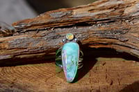 Image 3 of Old Stock Turquoise + Ethiopian Opal | Size 8