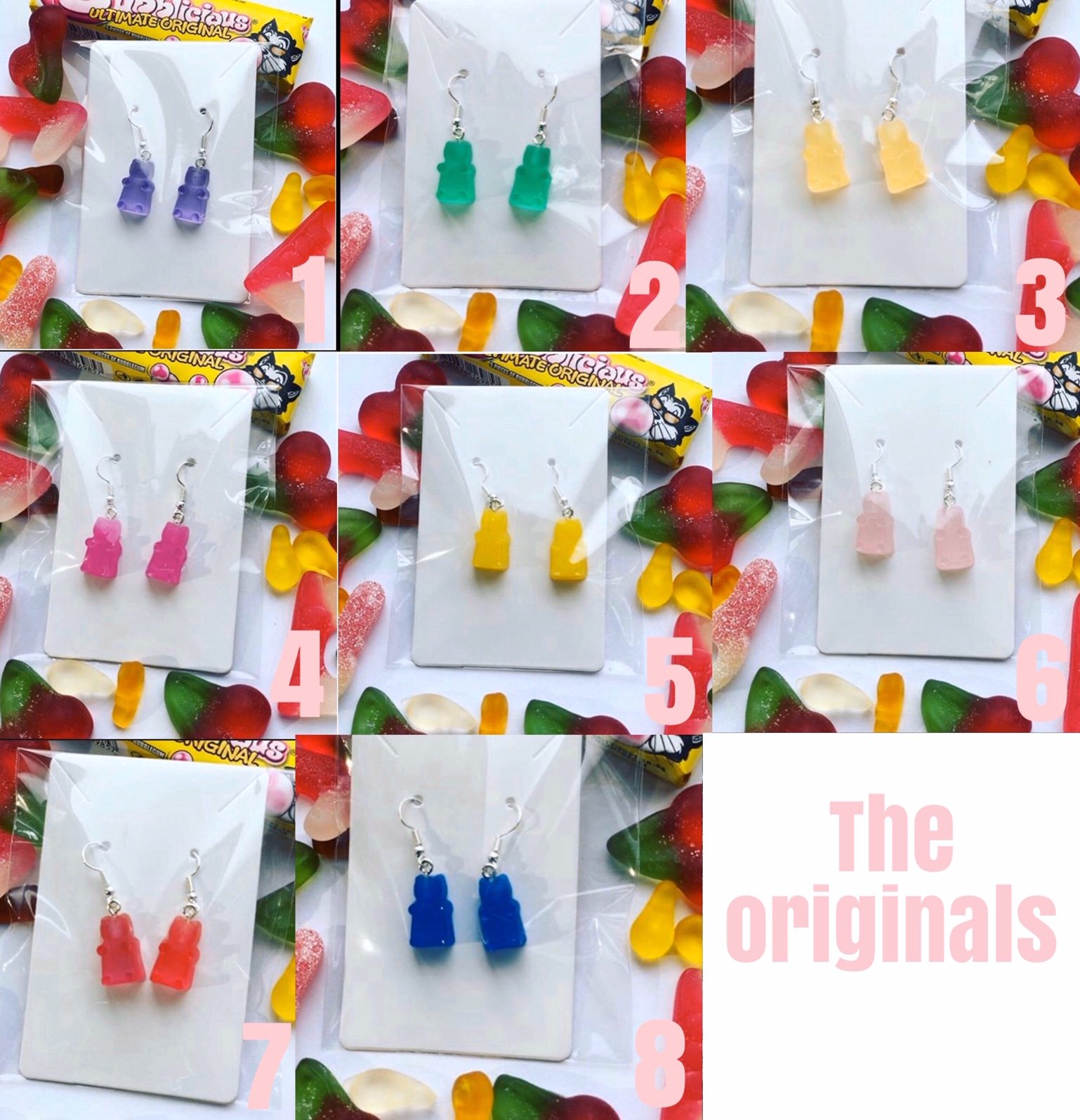 Image of 'the originals' gummy bear earrings