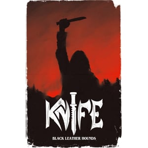 Image of  KNIFE - Black Leather Hounds - Bundle (incl. Tape with 2 stickers, shirt & 2 buttons)