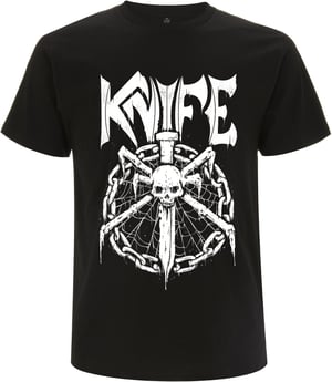 Image of  KNIFE - Black Leather Hounds - Bundle (incl. Tape with 2 stickers, shirt & 2 buttons)