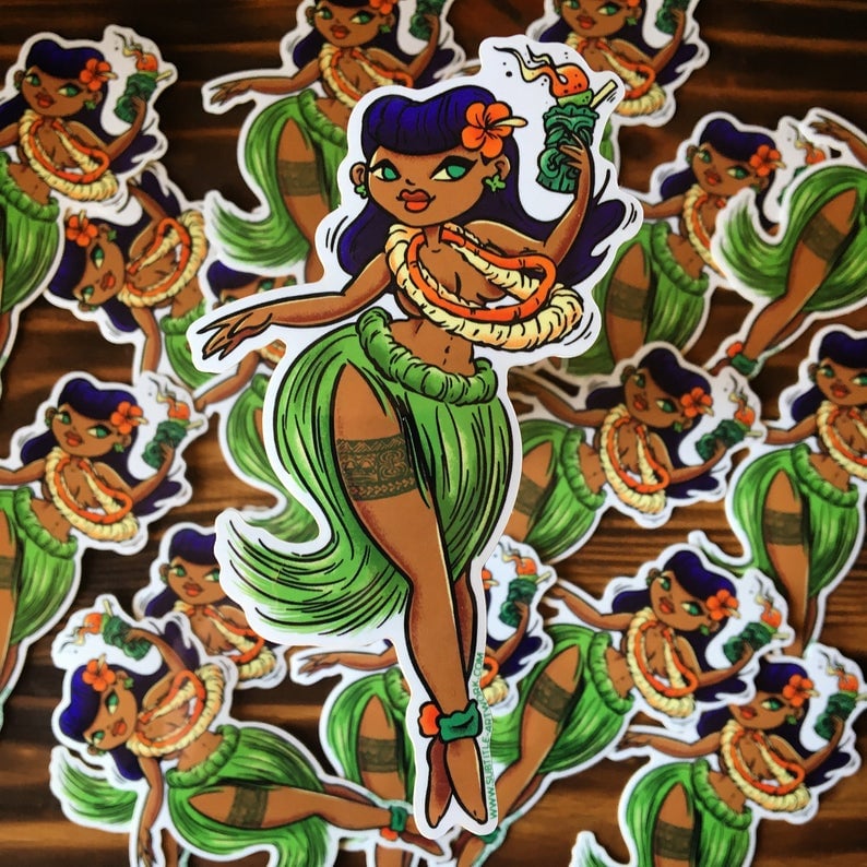 Image of Hula Girl Sticker