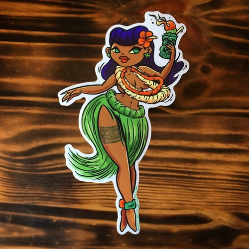 Image of Hula Girl Sticker