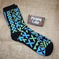 Image 3 of Blue Tapa Socks