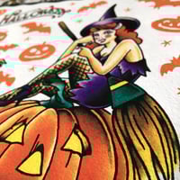 Image 2 of Witches of Halloween Tattoo Flash Print