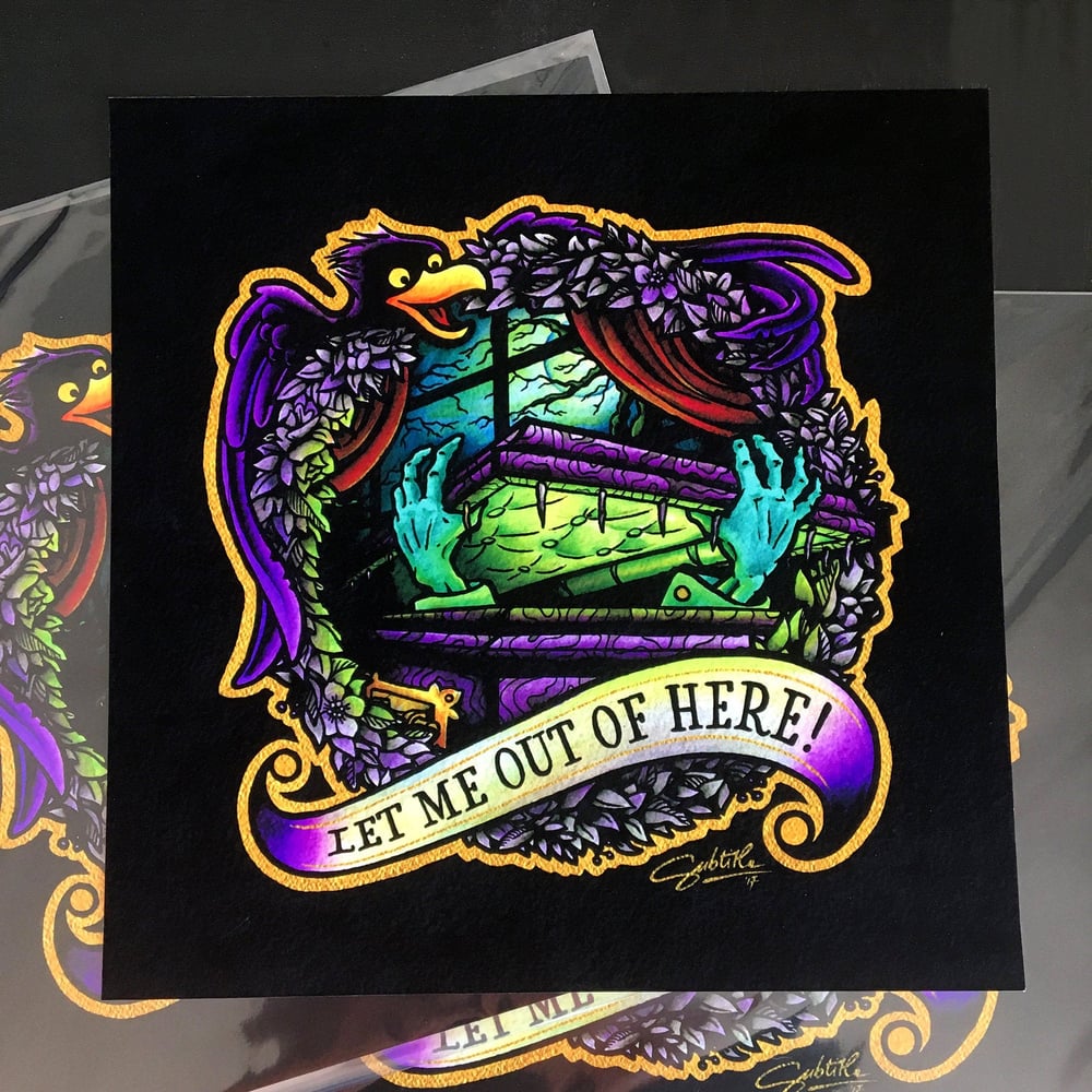 Image of Haunted Mansion - Let Me Out Of Here Tattoo Flash Print
